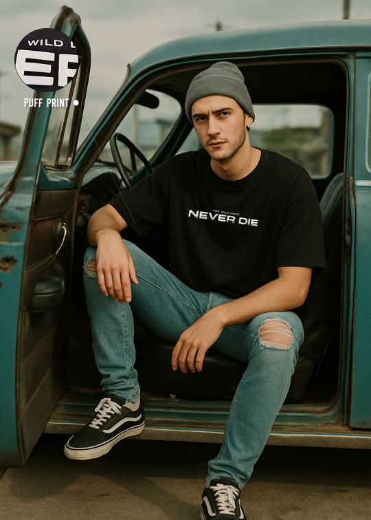 The Wild Never Die Premium Black Oversized T-shirt For Men