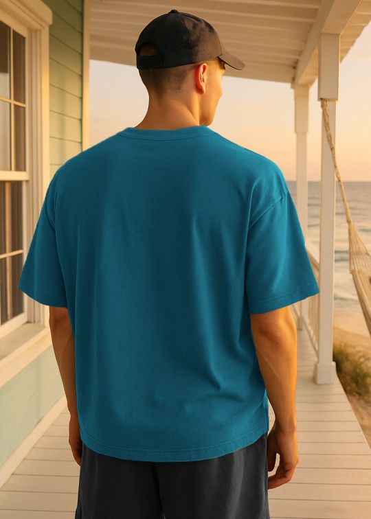 Oversize Classic Tee for Men Premium Color Teal