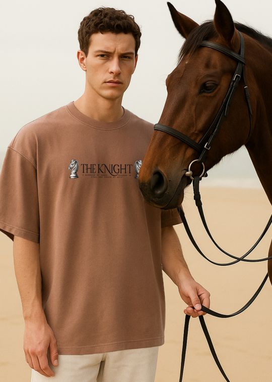 The Knight Mocha Premium Oversized T-shirt For Men