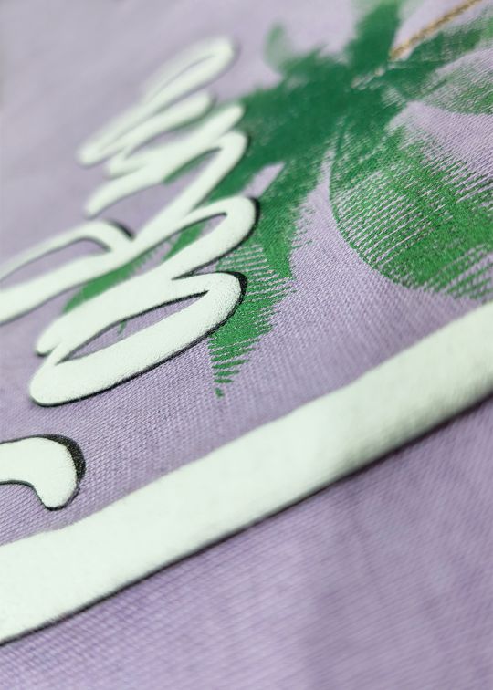 Palm Paradise Premium Lilac Oversized T-shirt For Men