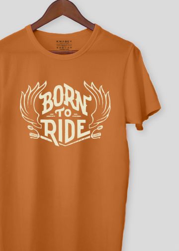 Born To Ride Rust Half Sleeve T-shirt For Men