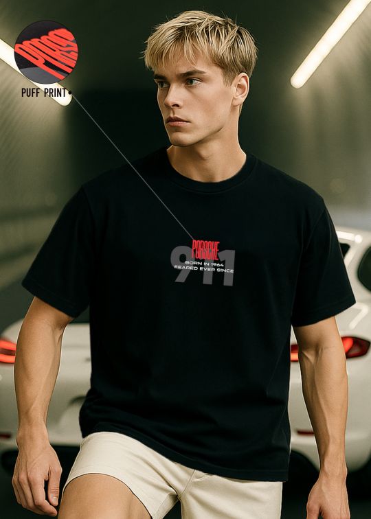 Porsche 911 Premium Black Oversized T-shirt For Men
