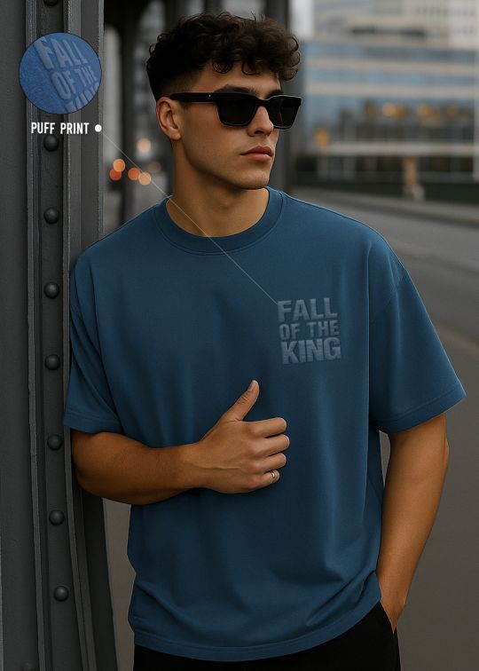 Fall of the King Premium Denim Oversized T-shirt For Men