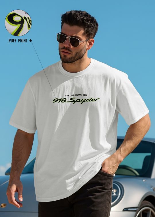 Porsche 918 Spyder Premium Egg Shell Oversized T-shirt For Men
