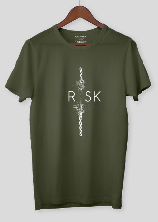 Risk Olive Half Sleeve T-shirt For Men