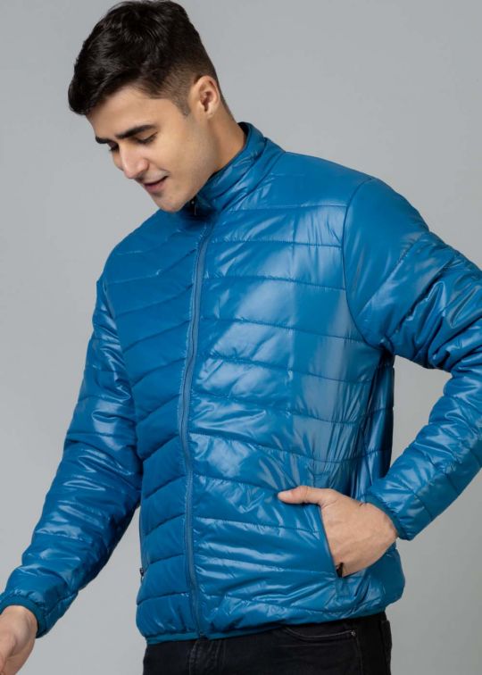 Blue Puffer Jacket For Men