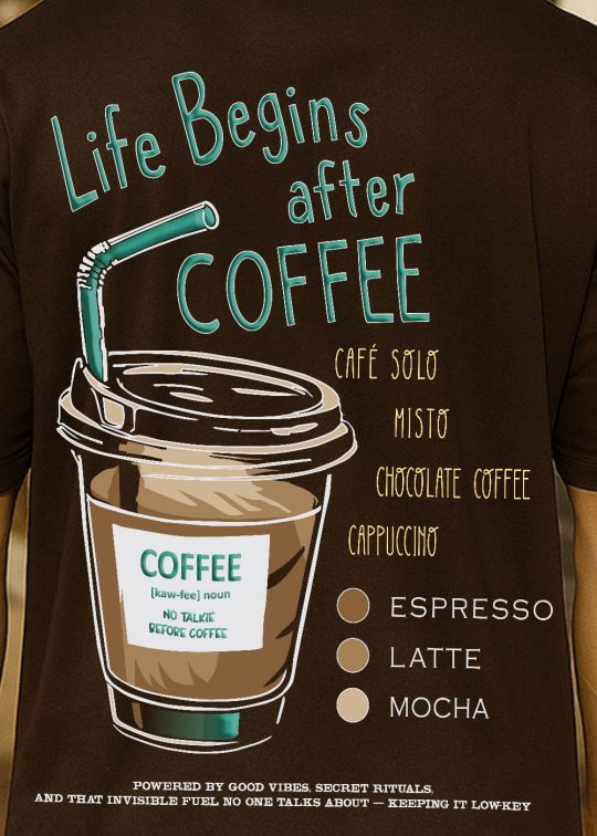 Life Begins After Coffee Premium Coffee Oversized T-shirt For Men