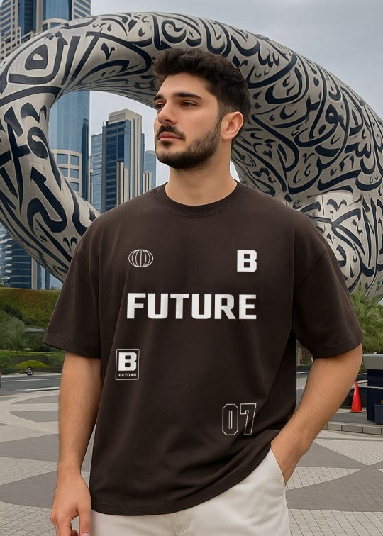 Future 07 Premium Coffee Oversized T-shirt For Men