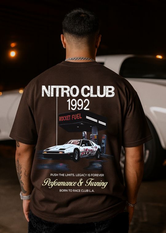 Nitro Club Premium Coffee Oversized T-shirt For Men