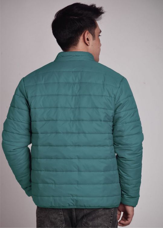 Turquoise Puffer Jacket For Men