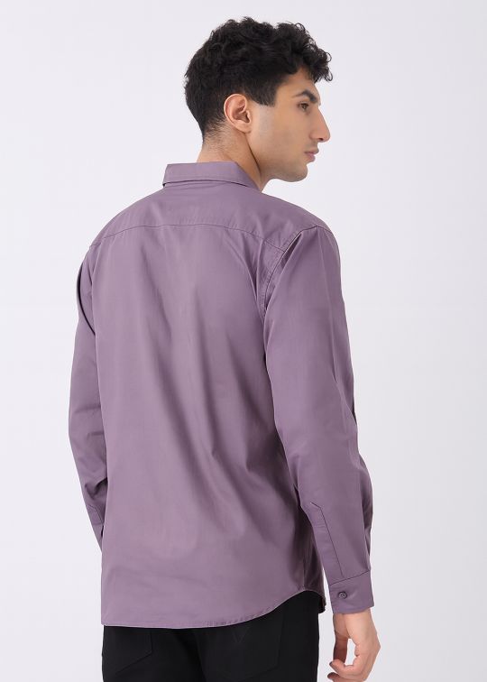 Men's Classic Purple Cotton Casual Shirt