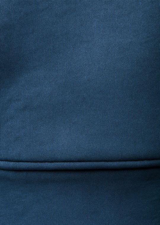 Men Dark Denim Relaxed Fit Full Zip Hoodie With Pockets