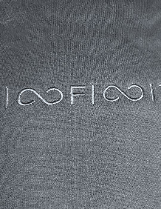 Men Infinity Embroided Slate Grey Crew Neck Relaxed Fit Sweatshirt