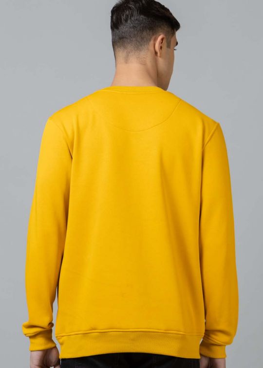 Basic Mustard Oversized Sweatshirt For Men