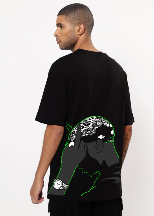 Tupac Black Oversized T-Shirt For Men