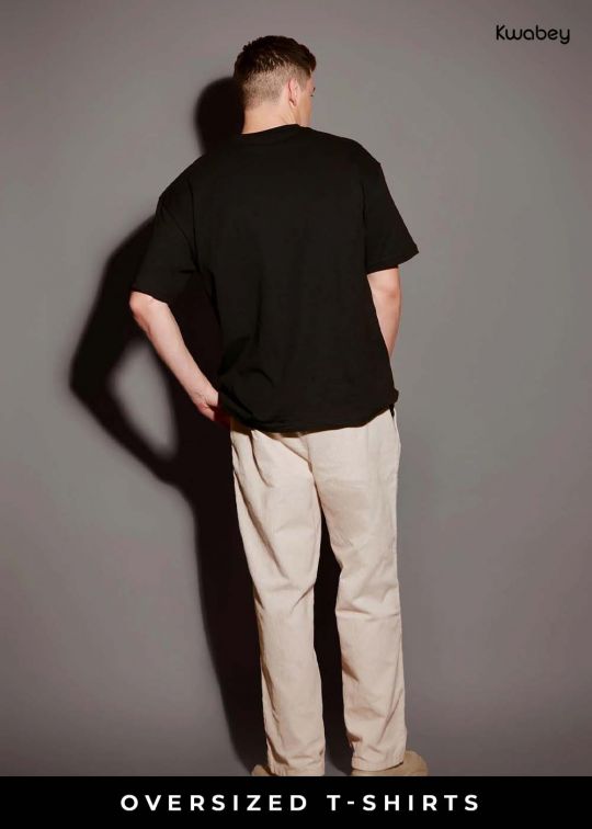 Black Ruffle Oversized T-Shirt For Men