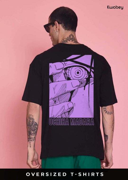 Ghost Of Uchiha Black Oversized T-Shirt For Men