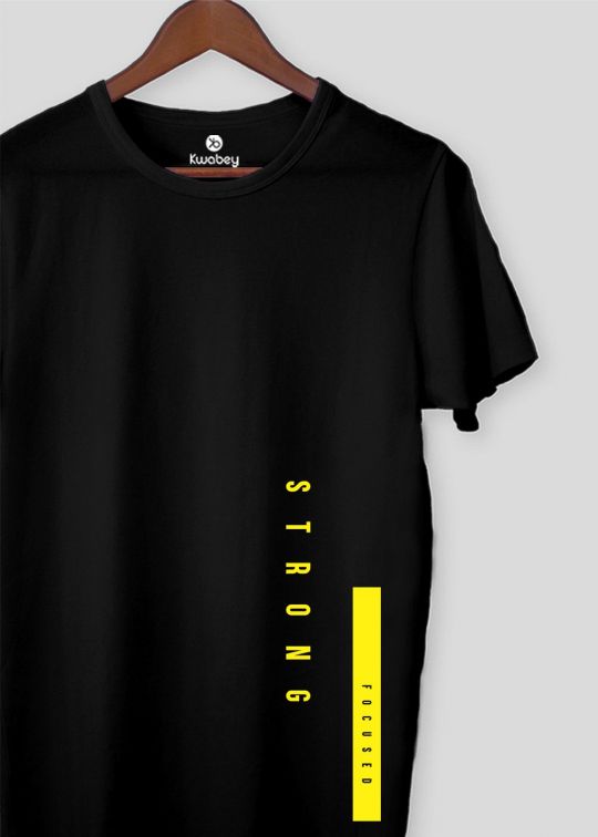 Strong Focused Black Half Sleeve T-shirt For Men