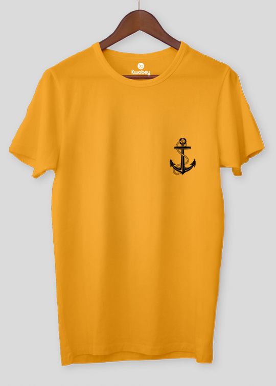 Anchor Mustard Half Sleeve T-Shirt For Men