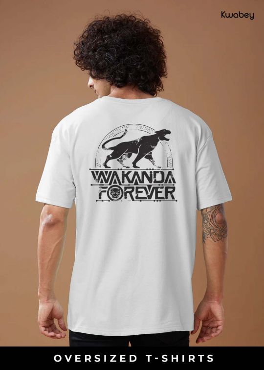 Wakanda Forever White Oversized T-Shirt For Men