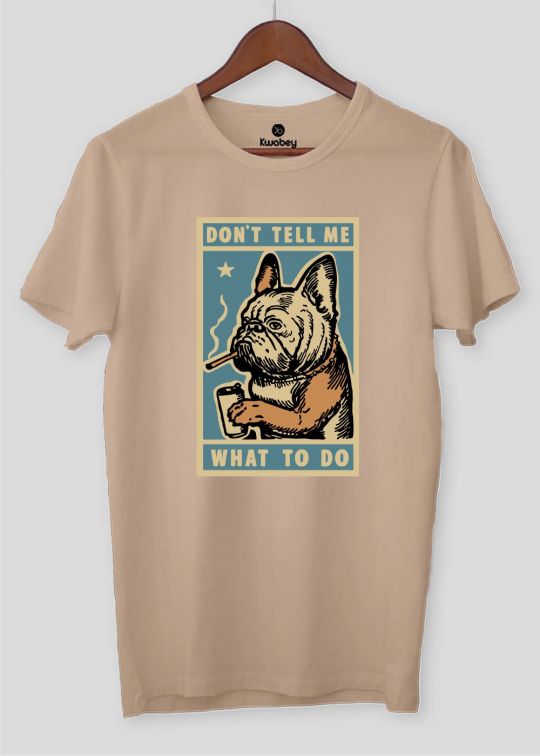 Dont Tell Me Beige Half Sleeve T-shirt For Men
