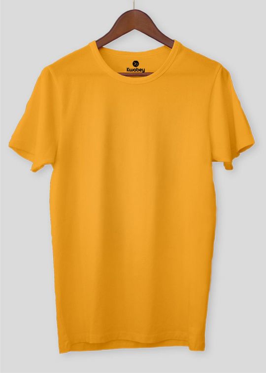 Cherish The Basic Mustard Half Sleeve T-shirt For Men