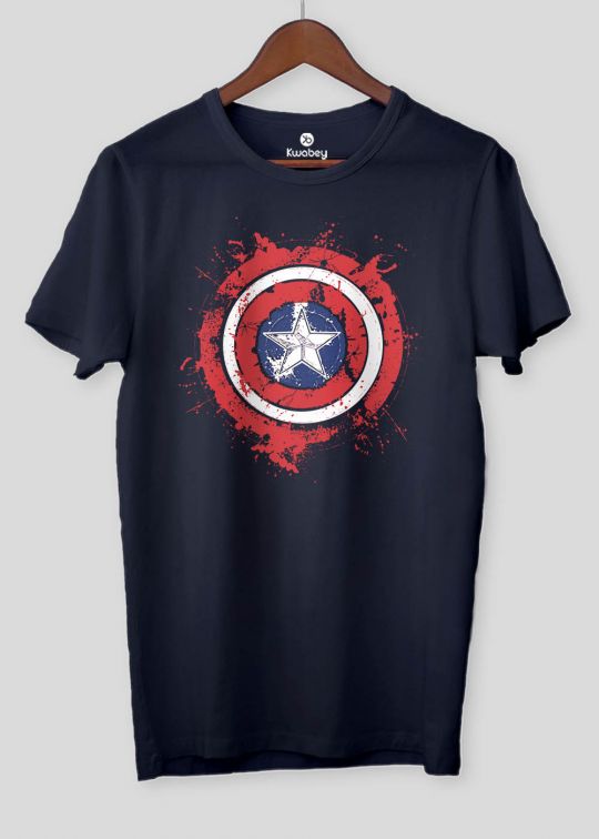 Shield Captain America Half Sleeve T-shirt For Men