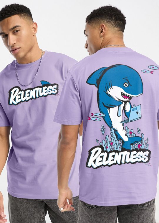 Relentless lilac Oversized T-shirt For Men