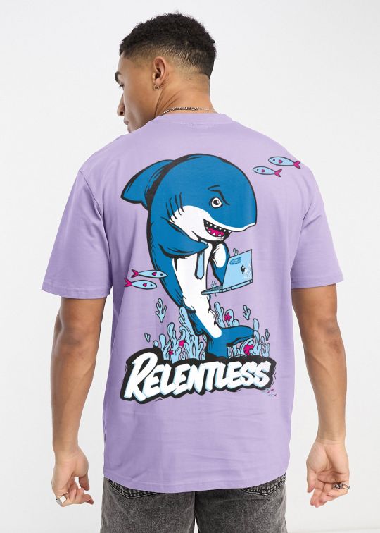 Relentless lilac Oversized T-shirt For Men