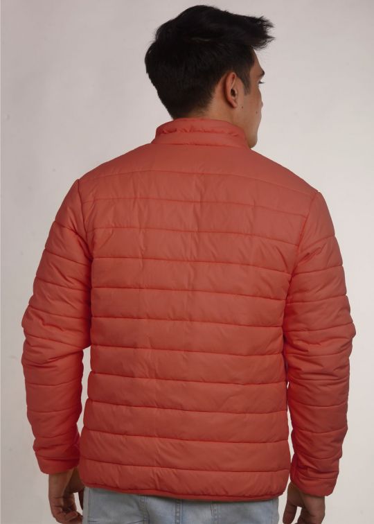 Rust Puffer Jacket For Men