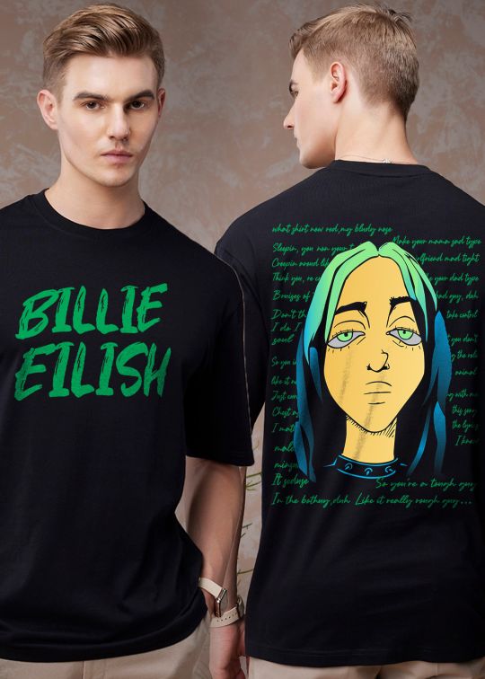 Billie Eilish Black Oversized T-shirt For Men