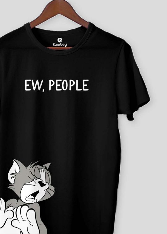 Tom Ew People Black Half Sleeve T-shirt For Men