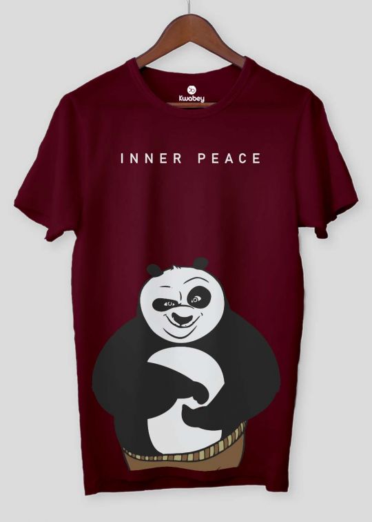 Inner Peace Panda Half Sleeve T-shirt For Men