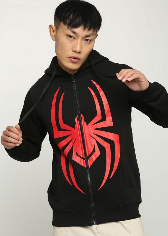 Spiderman Web Black Hoodie Sweatshirt For Men