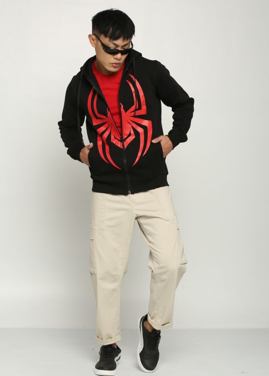 Spiderman Web Black Hoodie Sweatshirt For Men