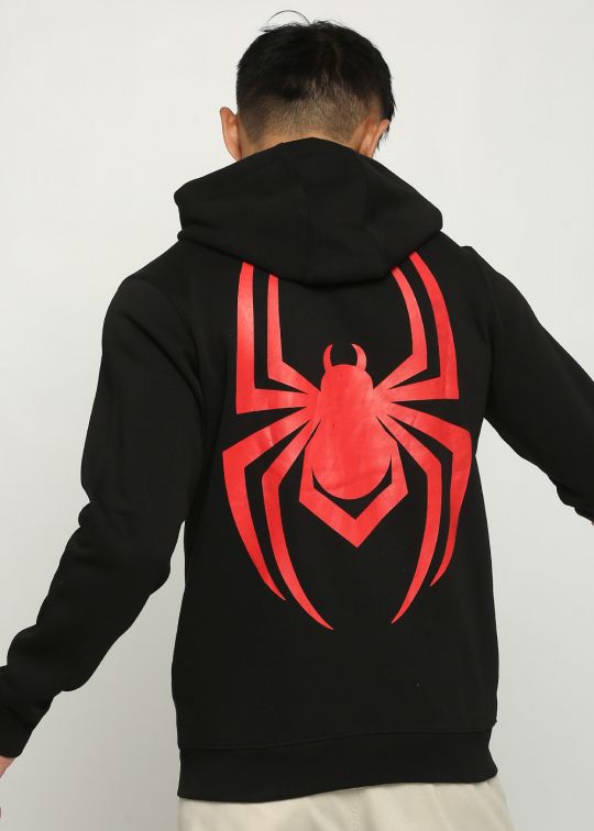 Spiderman Web Black Hoodie Sweatshirt For Men
