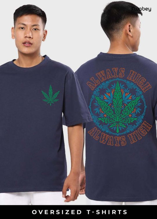 Always High Navy Oversized T-shirt For Men