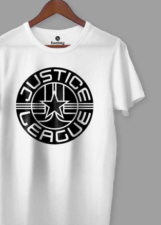 Justice League White Half Sleeve T-shirt For Men