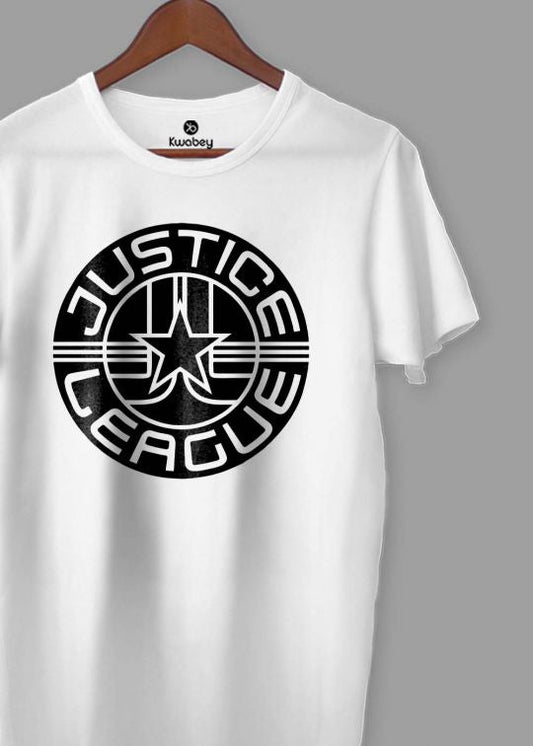 Justice League White Half Sleeve T-shirt For Men