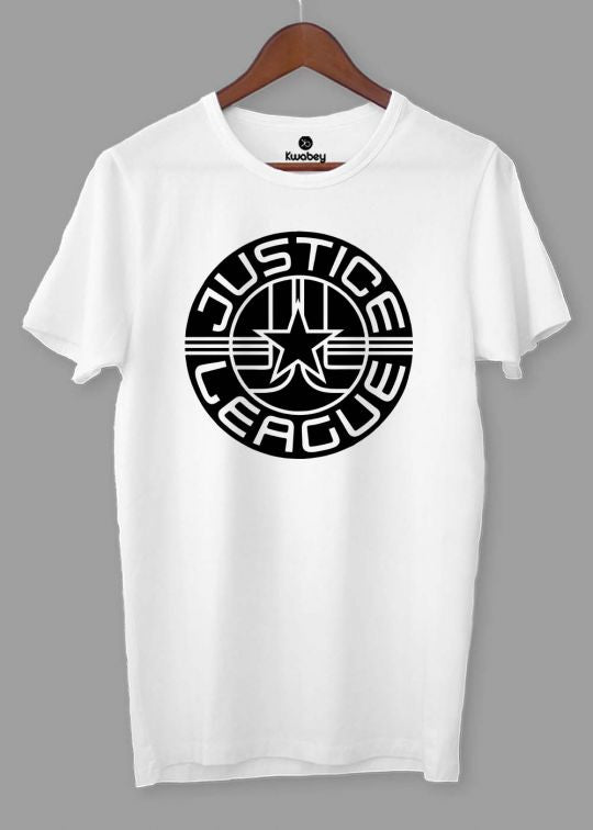 Justice League White Half Sleeve T-shirt For Men