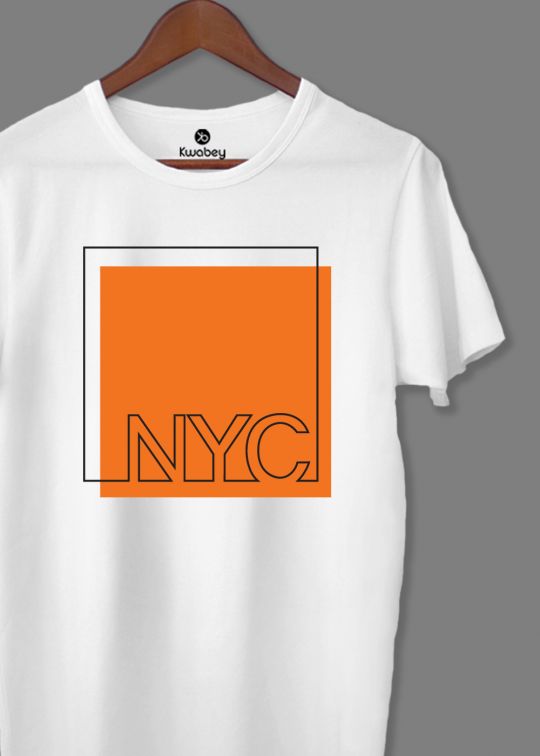 Orange Block Nyc Half Sleeve T-shirt For Men