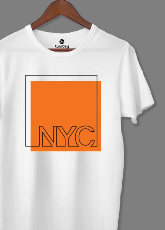 Orange Block Nyc Half Sleeve T-shirt For Men