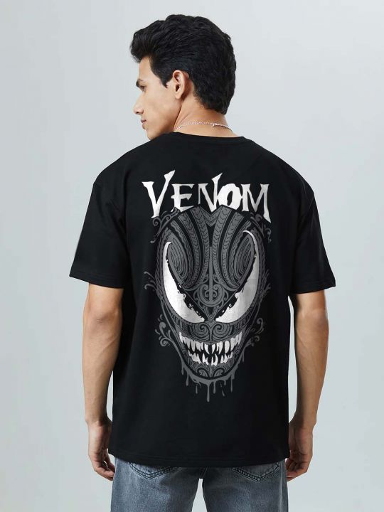 Venom Black Oversized T-shirt For Men