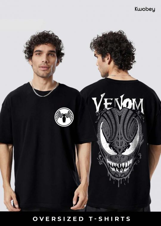 Venom Black Oversized T-shirt For Men