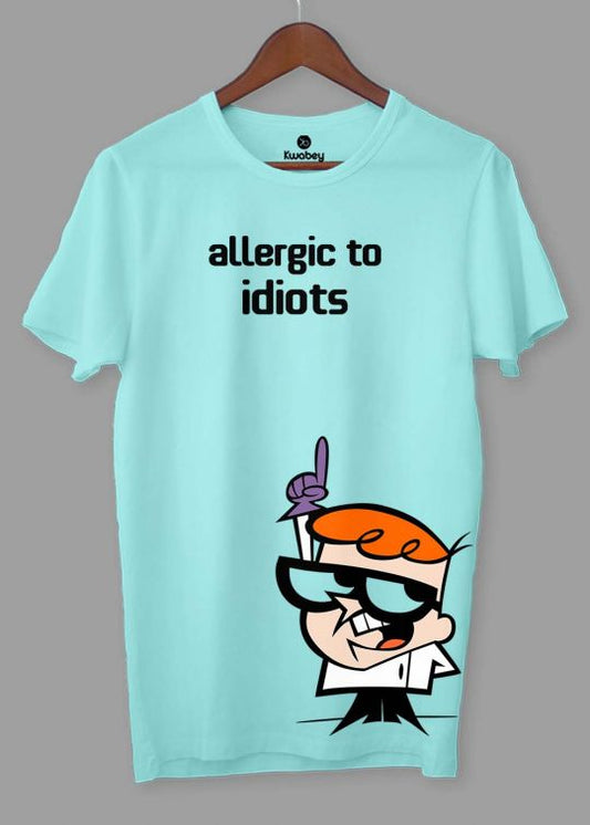Allergic To Idiots Aqua Half Sleeve T-shirt For Men