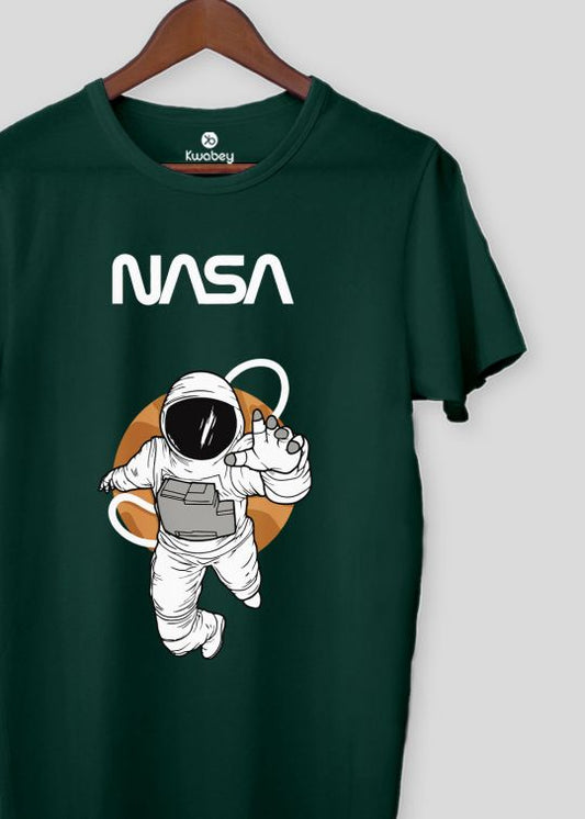 Nasa Space Bottle Green Half Sleeve T-Shirt For Men