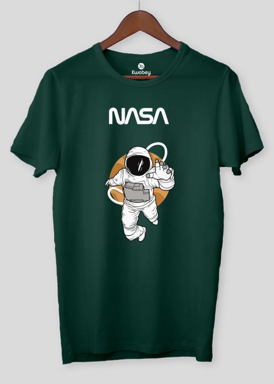 Nasa Space Bottle Green Half Sleeve T-Shirt For Men