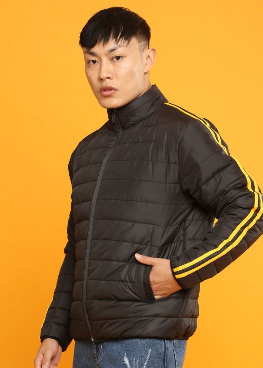 Black Designer Puffer Jacket For Men