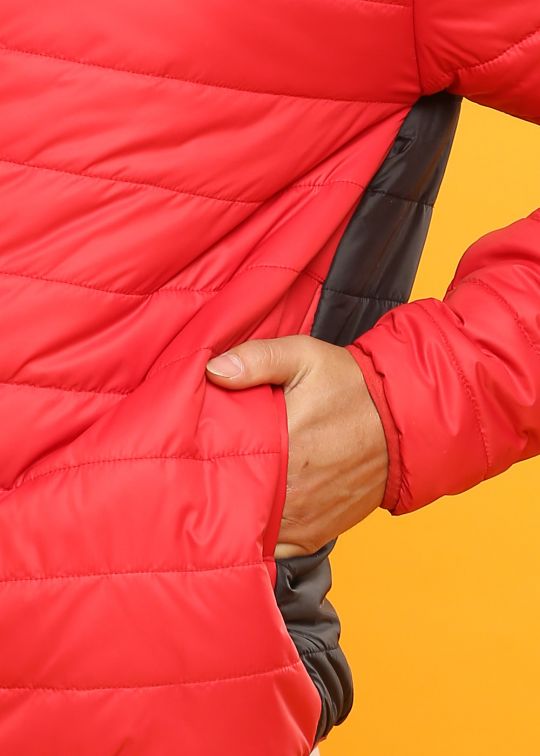 Red Black Designer Puffer Jacket For Men