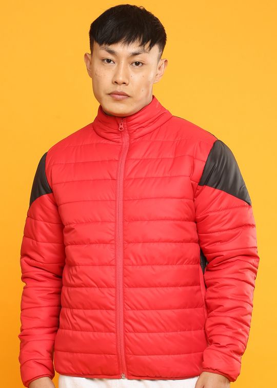 Red Black Designer Puffer Jacket For Men